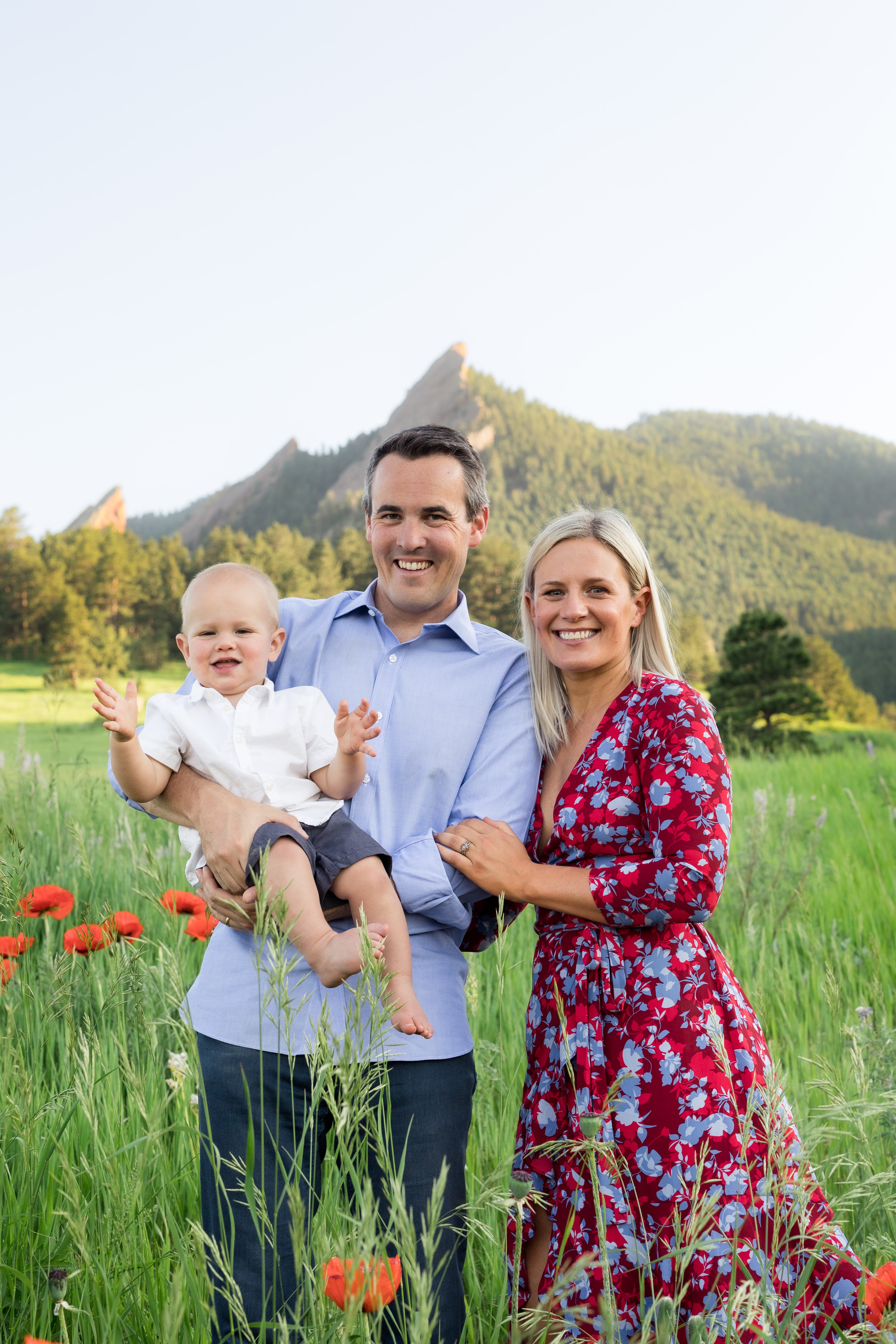 Thomas family at the Flatirons