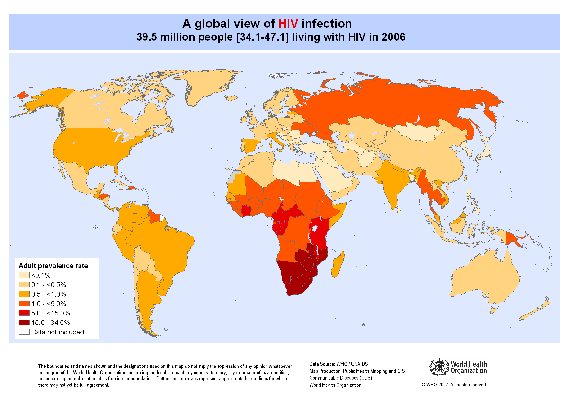 Global HIV burden map